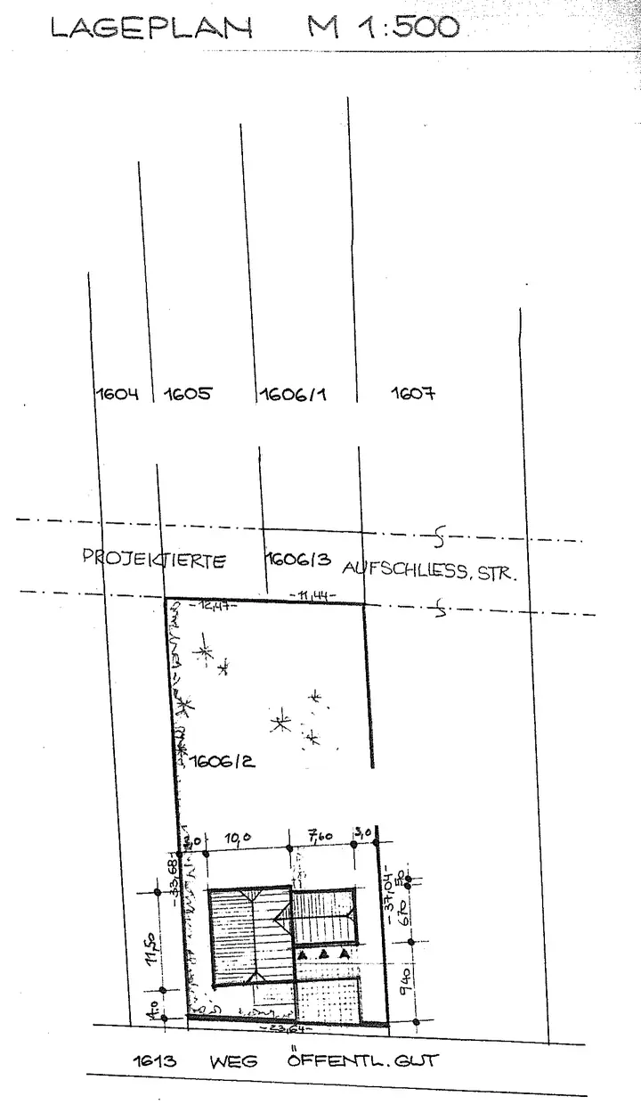 Lageplan im Maßstab 1:500